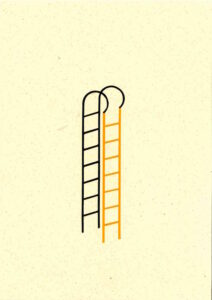 'Buddy Ladder' is part of an ongoing series of ladders made using recycled paper. Over the course of Lathwood’s practice, ladders have been an important symbol of change, desire and aspiration. They are the quintessential tools to get over something, to conquer obstacles and shift a view point.